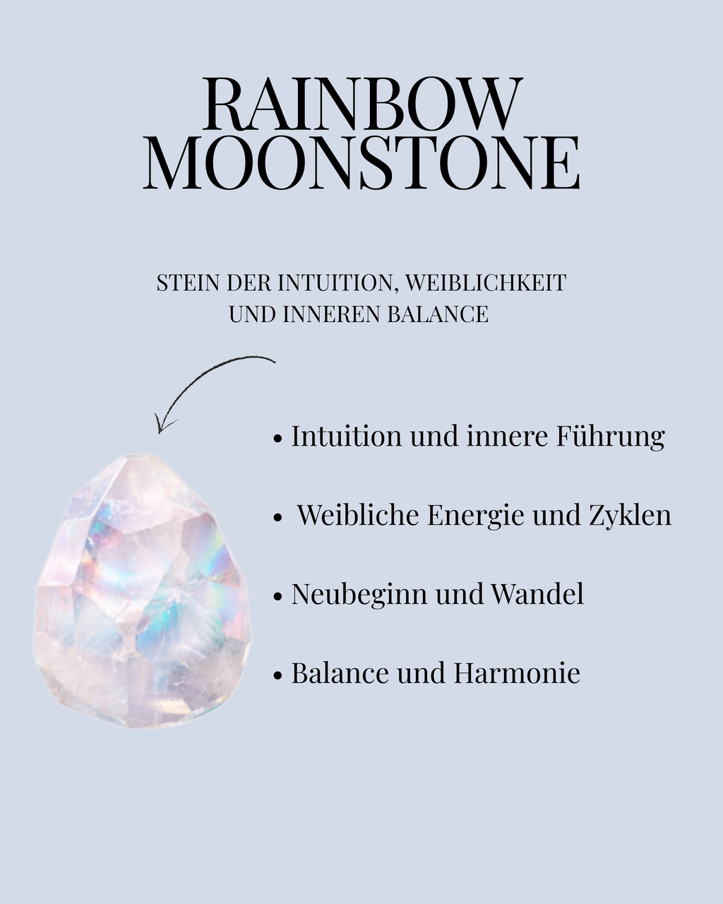 Solara Ring - Rainbow Moonstone