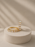 Elara Hoops - Rainbow Moonstone